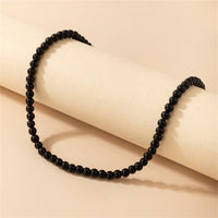 Black Quartz Beaded Choker Necklace