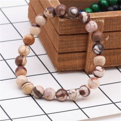 Zebra Jasper Beaded Stretch Bracelet