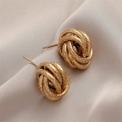 18K Gold-Plated Tri-Wire Twisted Stud Earrings
