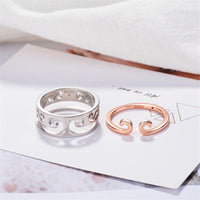 Silver-Plated & 18k Rose Gold-Plated Swirl Band Ring Set - streetregion