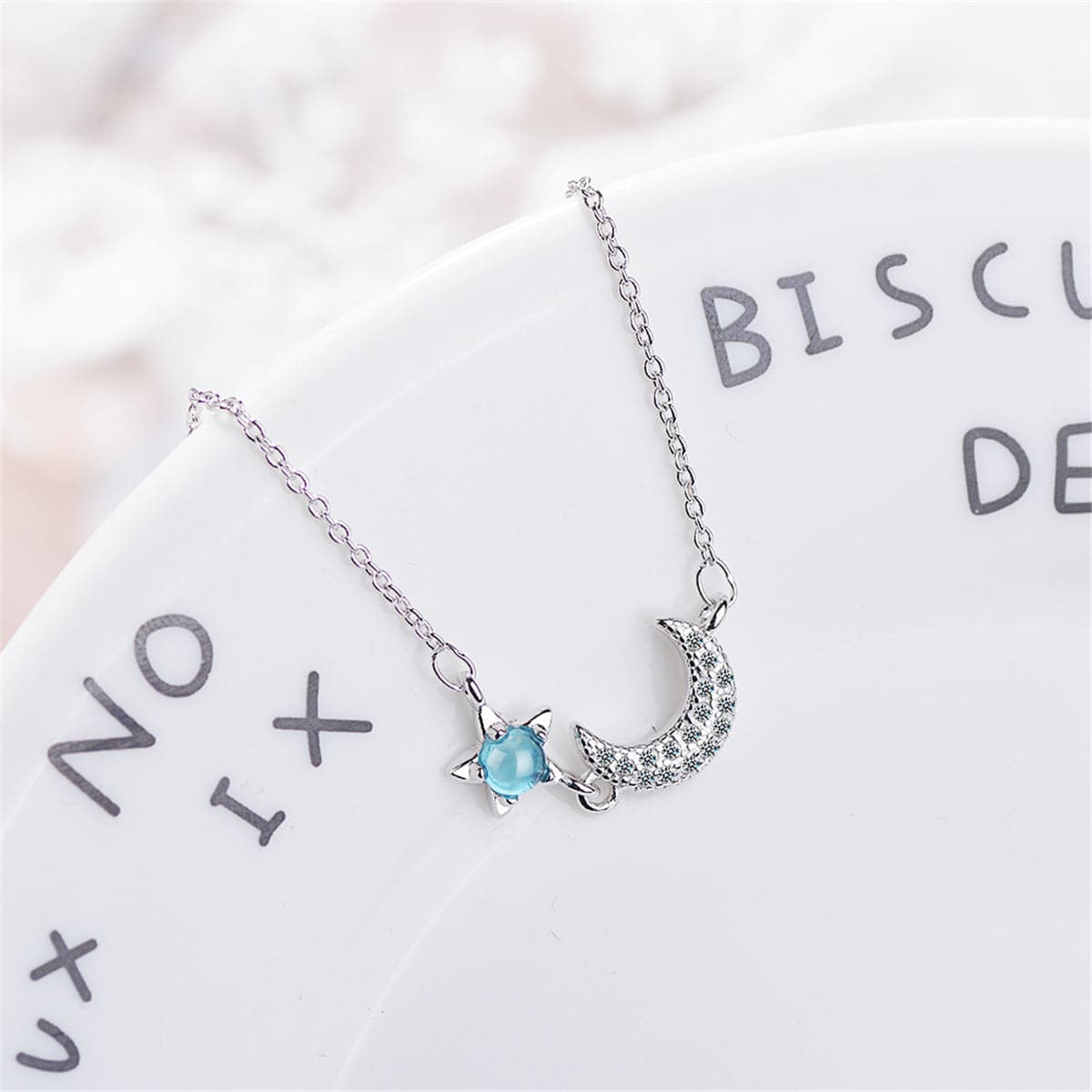 Blue Crystal & cubic zirconia Star & Moon Bracelet - streetregion