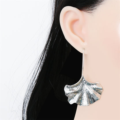 Silver-Plated Lotus Leaf Drop Earrings, silver drop earrings for women, elegant gift for her, lifestyle look
