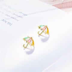 18K Gold-Plated Umbrella Stud Earrings