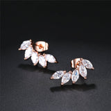 Crystal & 18k Rose Gold-Plated Angel's Wing Ear Climbers - streetregion