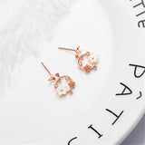 Cubic Zirconia & 18k Rose Gold-Plated Butterfly Drop Earrings