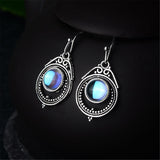 Opal & Silver-Plated Bezel Milgrain Drop Earrings - streetregion