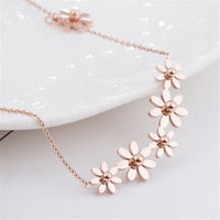 18k Rose Gold-Plated Linking Mums Pendant Necklace - streetregion