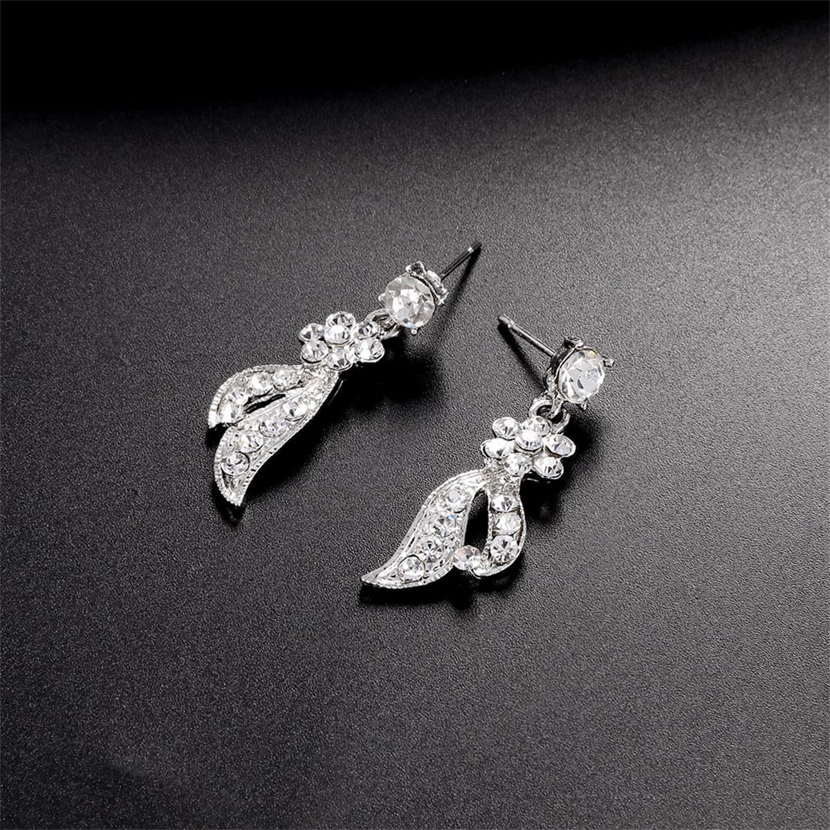 Crystal & Silver-Plated Wing Drop Earrings & Butterfly Necklace