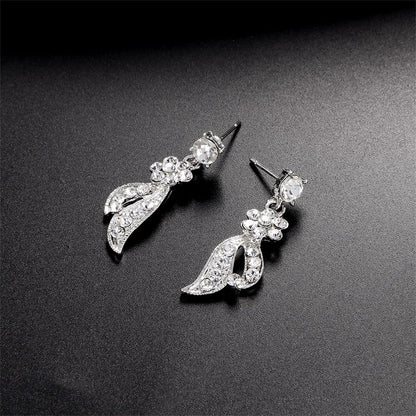 Crystal & Silver-Plated Wing Drop Earrings & Butterfly Necklace