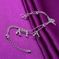 Fine Silver-Plated Peanut Charm Anklet