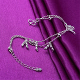 Fine Silver-Plated Peanut Charm Anklet