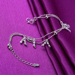 Silver-Plated Peanut Charm Anklet