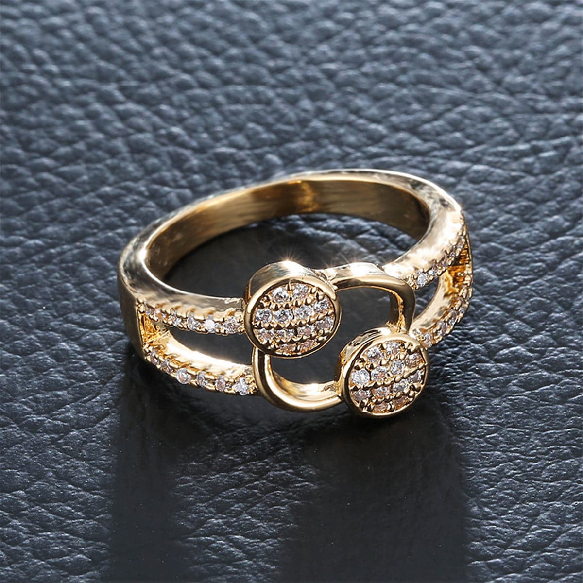 Cubic Zirconia Circle Cut-Out Ring