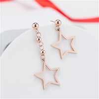 18k Rose Gold-Plated Star Drop Earring - streetregion