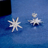 cubic zirconia & Silver-Plated Shinning Star Stud Earrings - streetregion