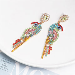 Crystal & Cubic Zirconia Parrot Drop Earrings