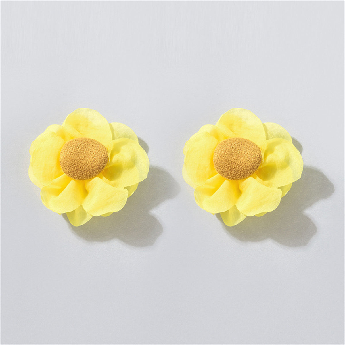 Yellow Floral Stud Earrings