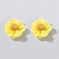 Yellow Floral Stud Earrings
