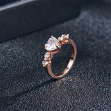 Cubic Zirconia & 18k Rose Gold-Plated Central Heart Ring