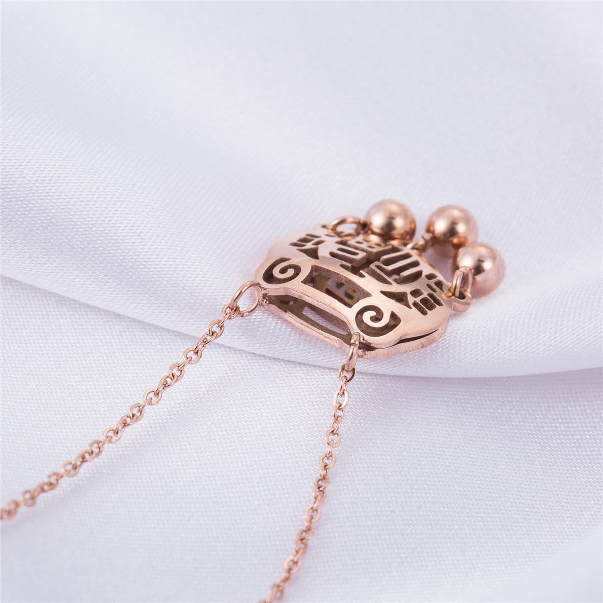 18K Rose Gold-Plated Lock Of Longevity Pendant Necklace, rose gold pendant necklace for women, styled look