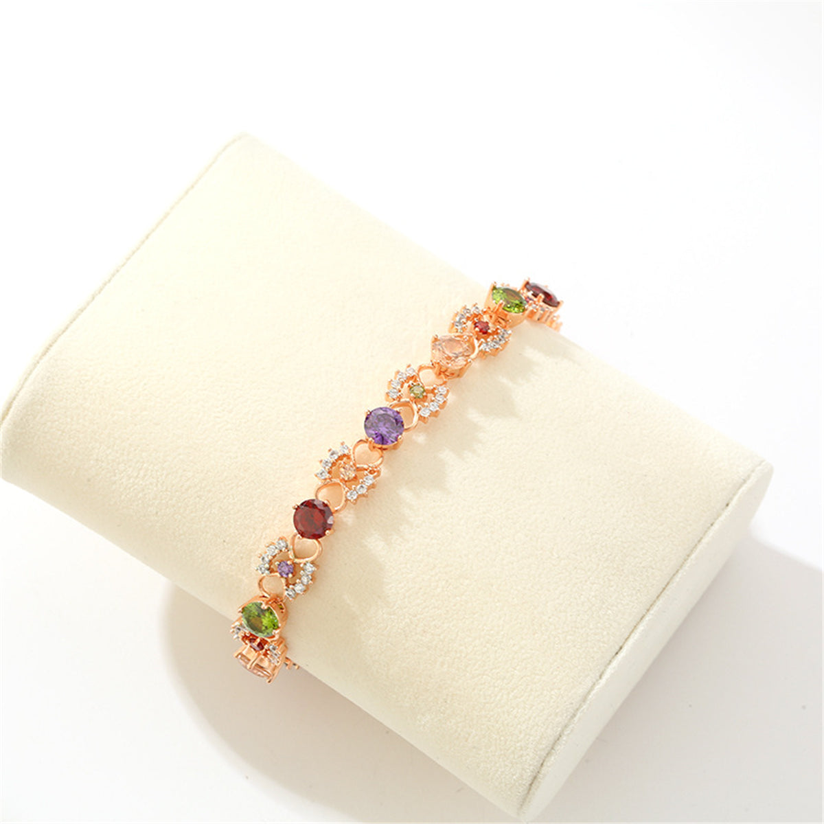 Crystal & Cubic Zirconia Round-Cut Flower Station Bracelet