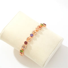 Crystal & Cubic Zirconia Round-Cut Flower Station Bracelet
