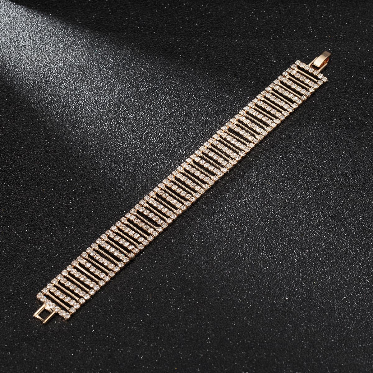 Cubic Zirconia & 18K Gold-Plated Prong Bracelet