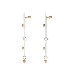 Acrylic & 18K Gold-Plated Flower Drop Earrings