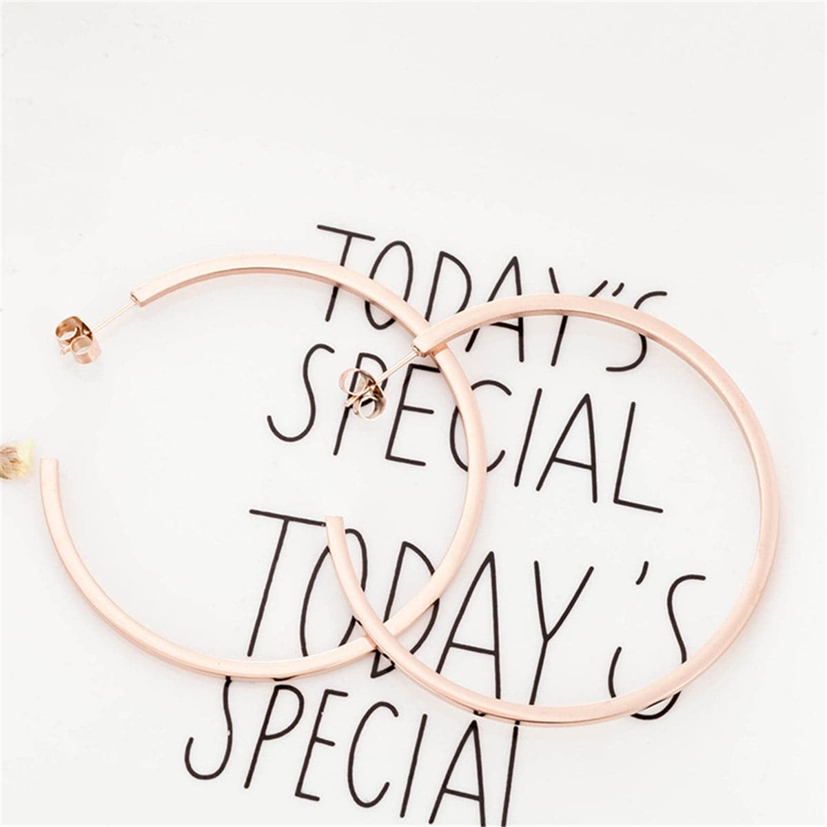 18k Rose Gold-Plated Hoop Earrings - streetregion