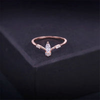 Cubic Zirconia & 18k Rose Gold-Plated Marquise-Cut Ring - streetregion