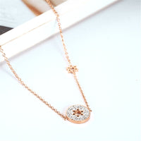 Cubic Zirconia & 18k Rose Gold-Plated Star of David Pendant Necklace