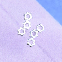 Silvertone Triple Hollow-Star Stud Earrings