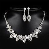 Imitation Pearl & Cubic Zirconia Eyes Statement Necklace Set