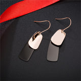 Black & 18k Rose Gold-Plated Scale Drop Earring