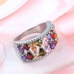 Crystal & Silver-Plated Mixed Shape Band