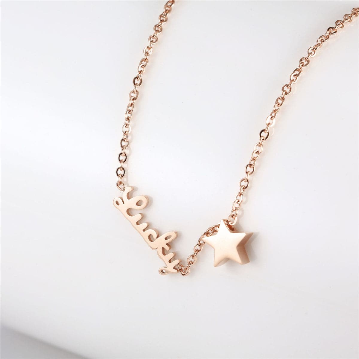 18K Rose Gold-Plated 'Lucky' Star Anklet