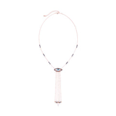 Pearl & Cubic Zirconia 18K Gold-Plated Evil Eye Tassel Pendant Necklace
