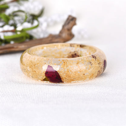 Red and Natural Dried Flower Bangle, bangle bracelet, everyday style, lifestyle look