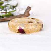 Red & Natural Dried Flower Bangle