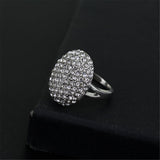 cubic zirconia & Silver-Plated Oval Sunflower Band Ring - streetregion