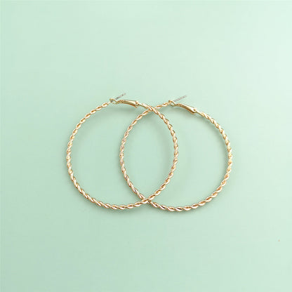 18K Gold-Plated Twine Hoop Earrings, everyday style, detail close-up