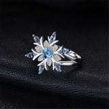 Light Blue Crystal Snowflake Ring