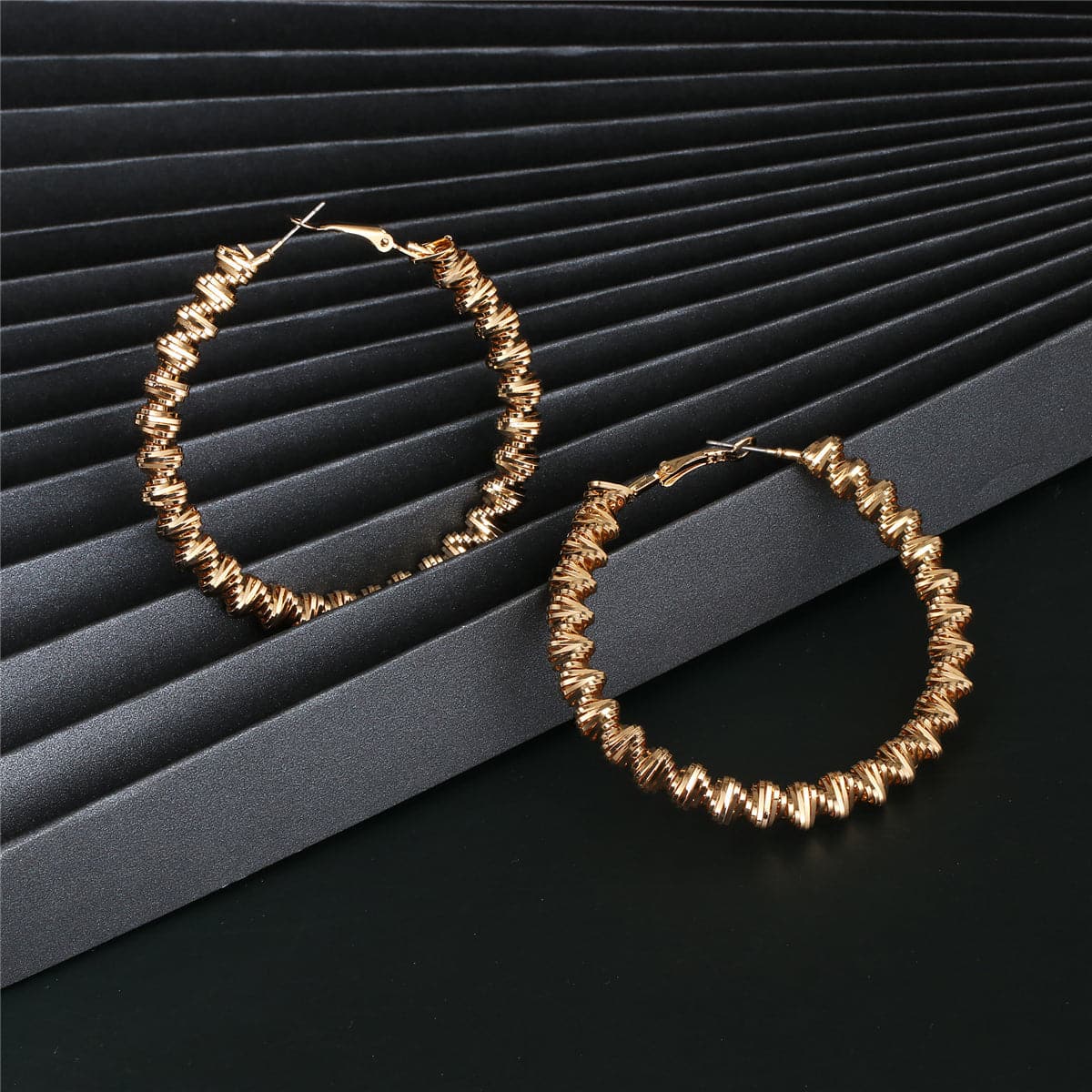 18K Gold-Plated Twisted Twine Hoop Earrings