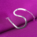 Fine Silver-Plated Snake Chain Anklet