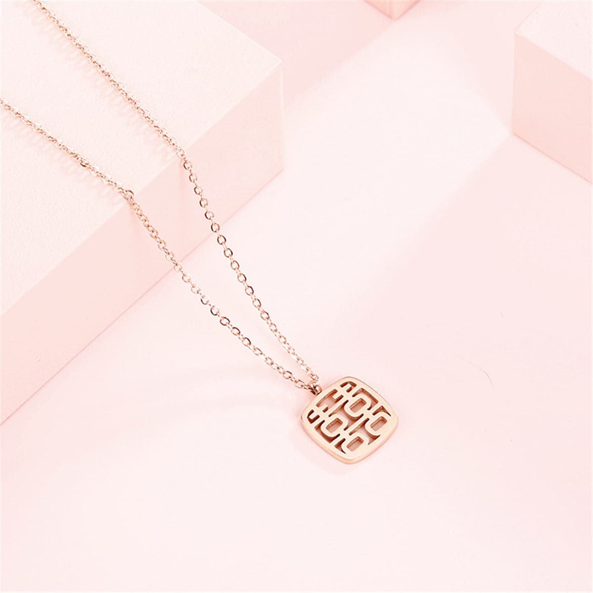 18K Rose Gold-Plated Happiness Pendant Necklace