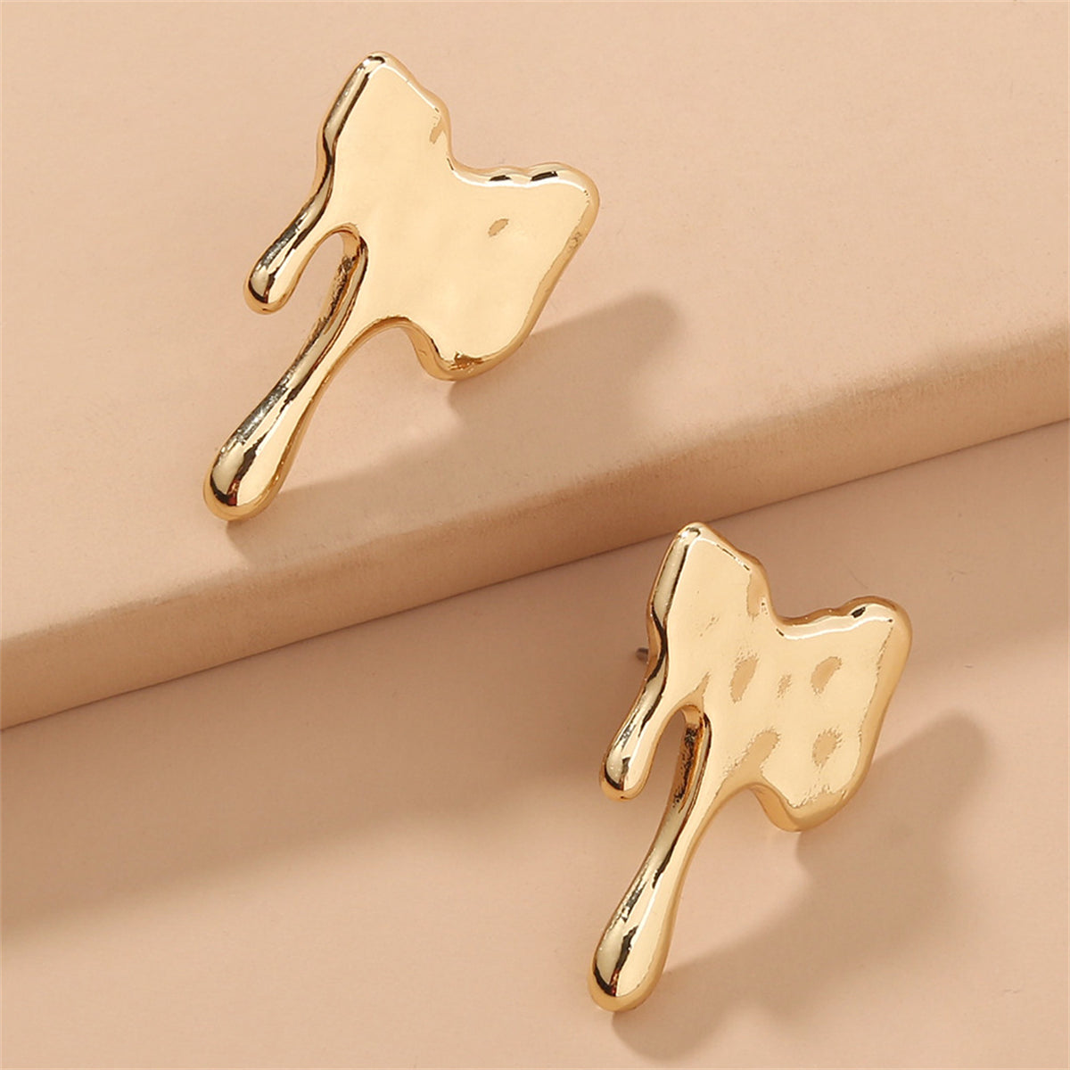 18K Gold-Plated Melted Geometric Stud Earrings