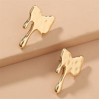 18k Gold-Plated Melted Geometric Stud Earrings