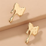 18k Gold-Plated Melted Geometric Stud Earrings
