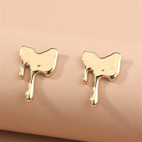 18k Gold-Plated Melted Geometric Stud Earrings