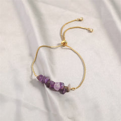 Purple Resin & 18K Gold-Plated Adjustable Bracelet